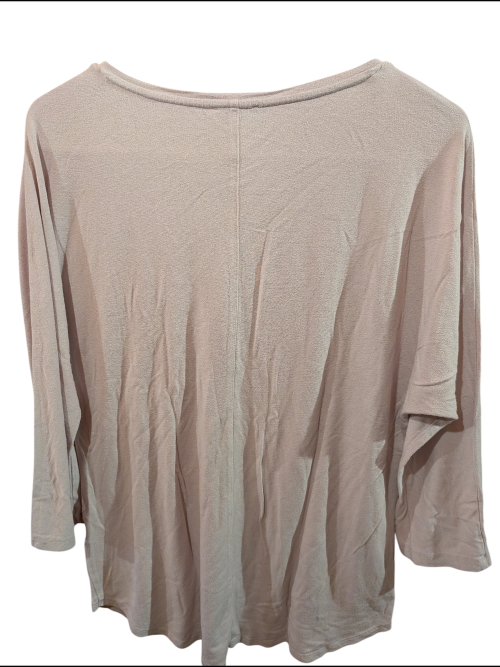 2/22 Dynamite Light Blush Pink Long-Sleeve Zip Neck Top - Picture 2 of 3